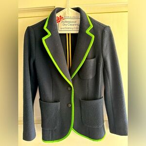 Rag & Bone Merino Wool Bromley Contrast Trim Blazer